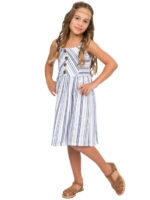 Vitzileos kids φόρεμα αμάνικο ριγέ γαλάζιο 16-222202-7