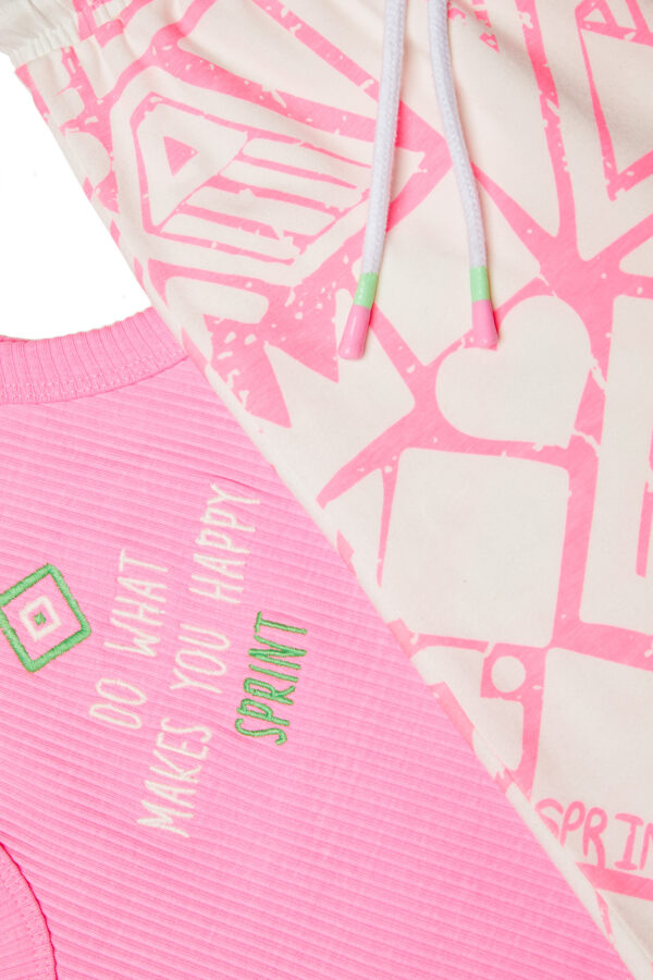 Vitzileos kids Σετ crop top-παντελόνα pink fluo 241-4026